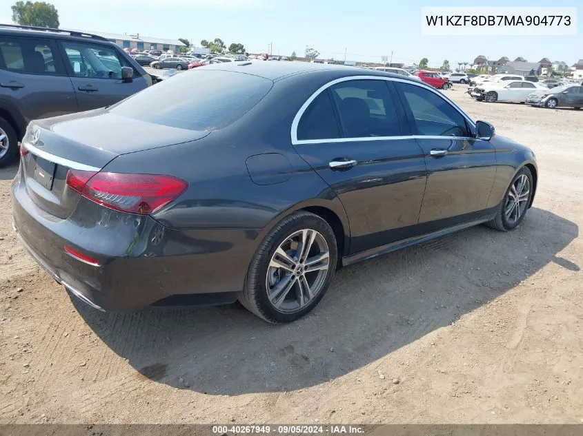 2021 Mercedes-Benz E 350 VIN: W1KZF8DB7MA904773 Lot: 40267949