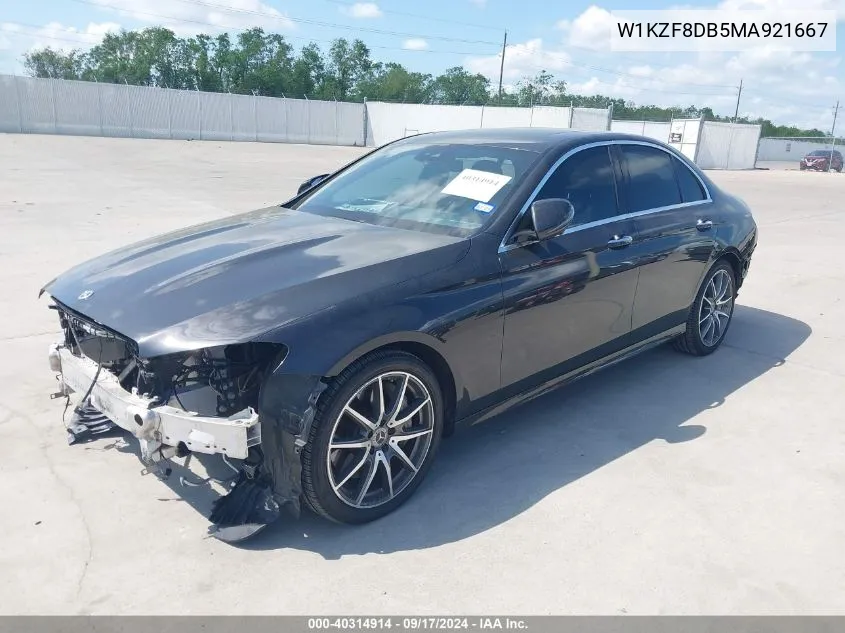 2021 Mercedes-Benz E 350 VIN: W1KZF8DB5MA921667 Lot: 40314914