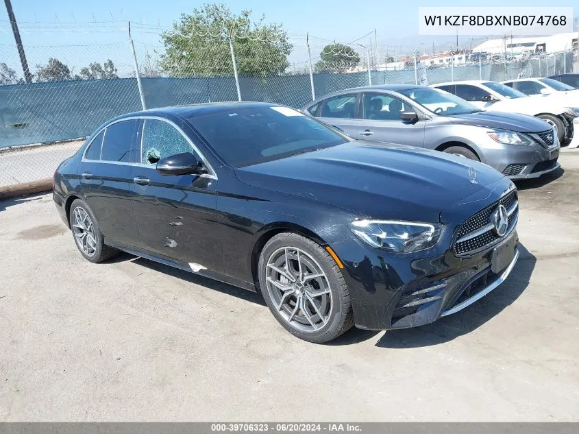 2022 Mercedes-Benz E 350 VIN: W1KZF8DBXNB074768 Lot: 39706323