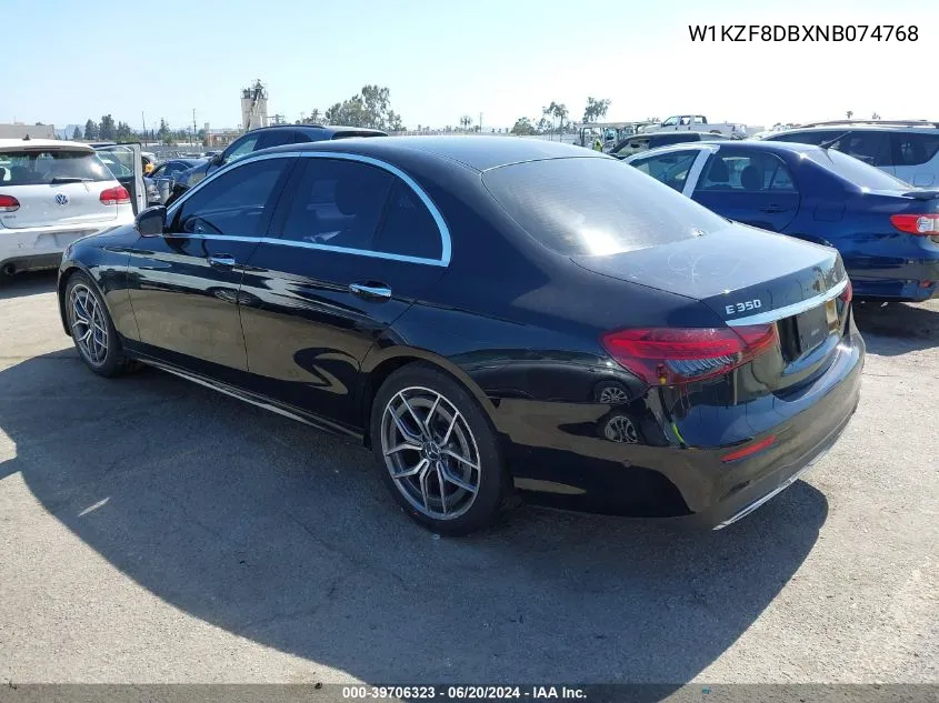 2022 Mercedes-Benz E 350 VIN: W1KZF8DBXNB074768 Lot: 39706323