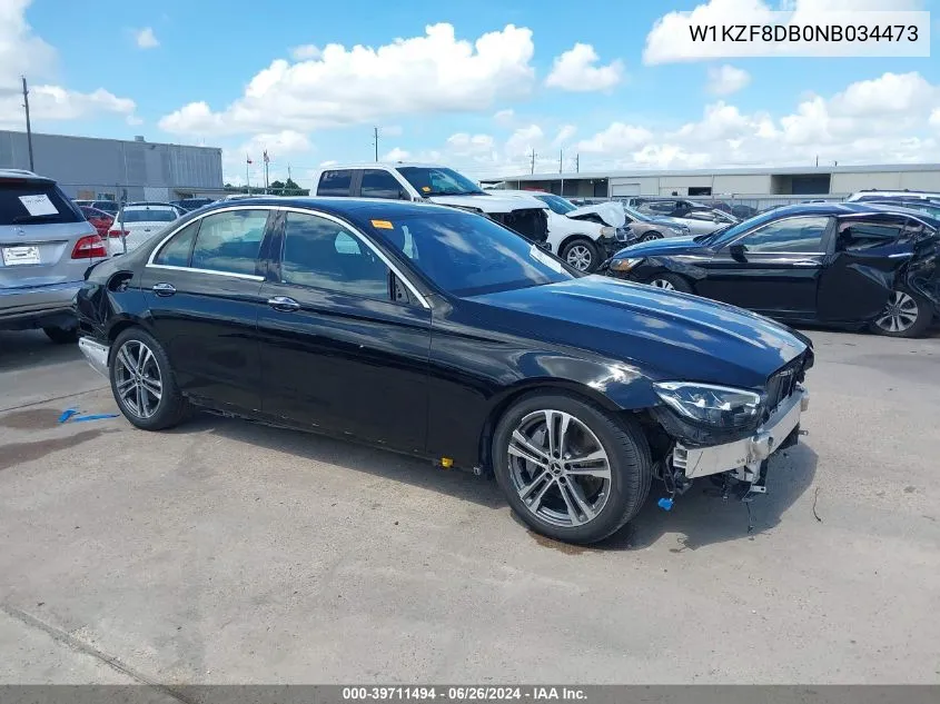 2022 Mercedes-Benz E 350 VIN: W1KZF8DB0NB034473 Lot: 39711494