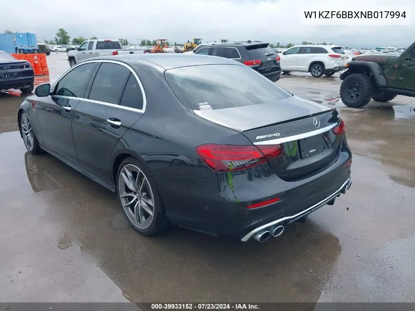 2022 Mercedes-Benz Amg E 53 4Matic VIN: W1KZF6BBXNB017994 Lot: 39933152