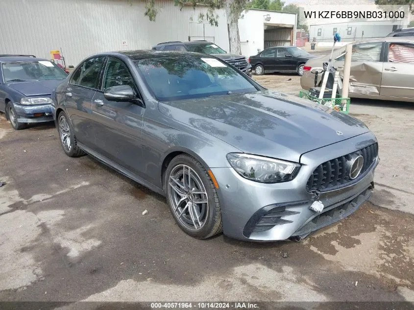 2022 Mercedes-Benz Amg E 53 4Matic VIN: W1KZF6BB9NB031000 Lot: 40571964