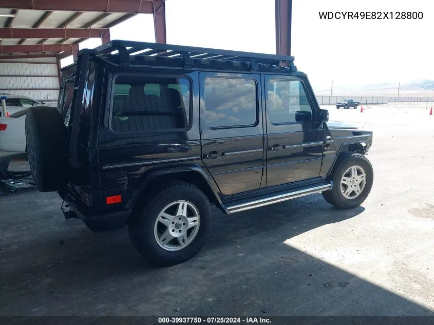 2002 Mercedes-Benz G 500 VIN: WDCYR49E82X128800 Lot: 39937750