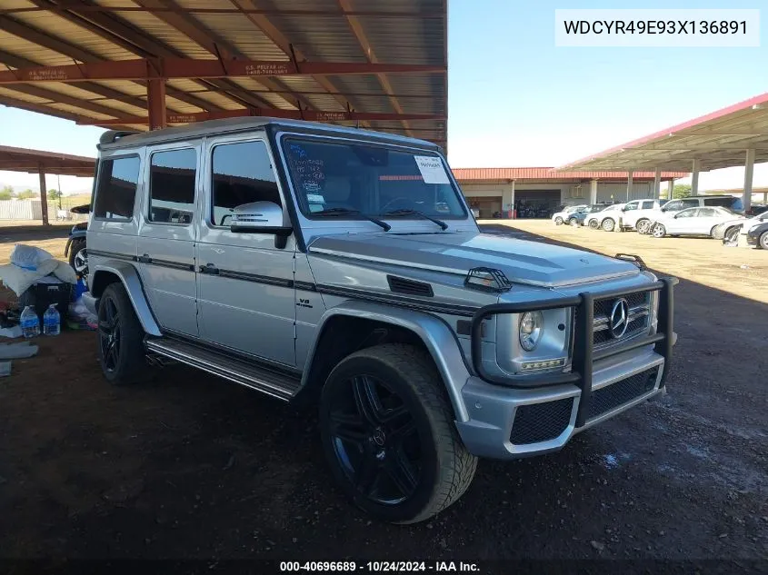 2003 Mercedes-Benz G 500 VIN: WDCYR49E93X136891 Lot: 40696689