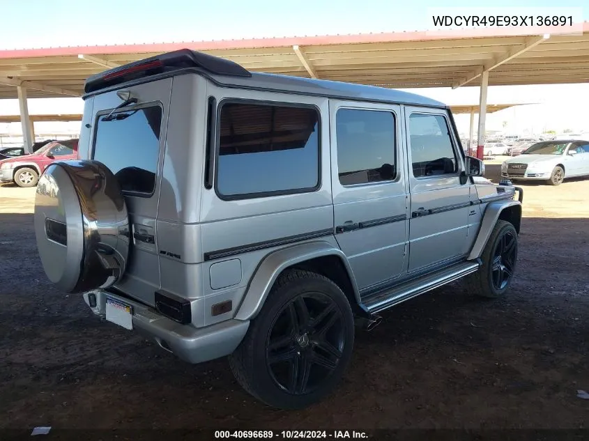 2003 Mercedes-Benz G 500 VIN: WDCYR49E93X136891 Lot: 40696689