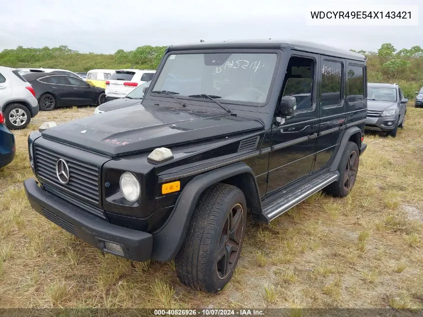 2004 Mercedes-Benz G 500 VIN: WDCYR49E54X143421 Lot: 40526926