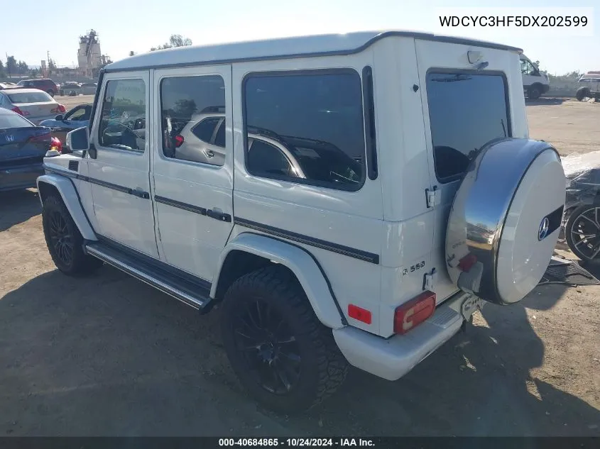 2013 Mercedes-Benz G 550 4Matic VIN: WDCYC3HF5DX202599 Lot: 40684865