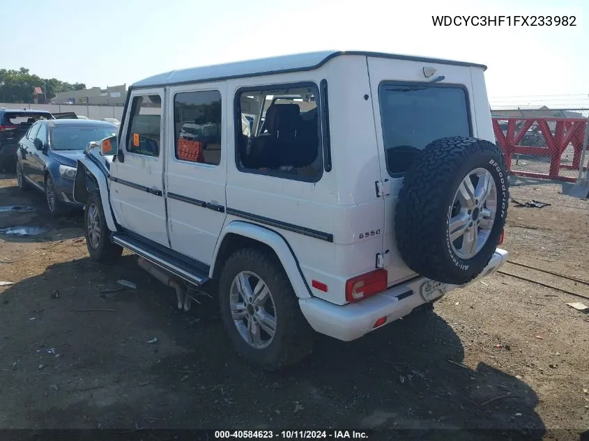 2015 Mercedes-Benz G 550 4Matic VIN: WDCYC3HF1FX233982 Lot: 40584623