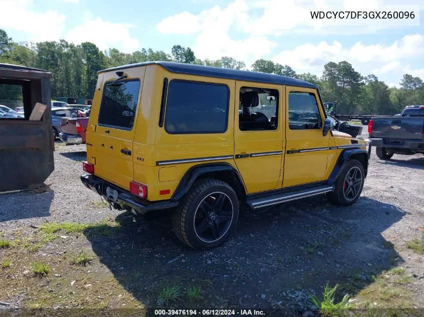 2016 Mercedes-Benz Amg G 63 4Matic VIN: WDCYC7DF3GX260096 Lot: 39476194