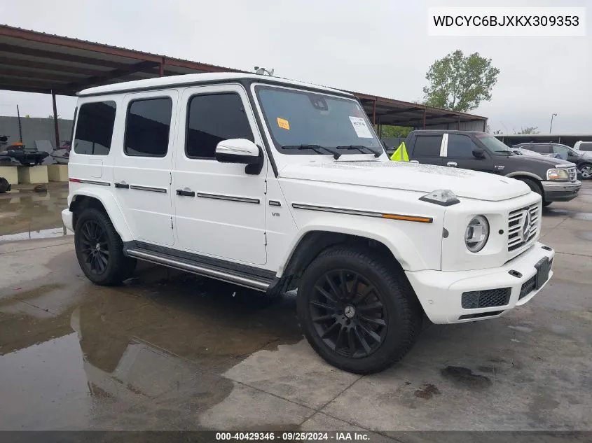 2019 Mercedes-Benz G 550 4Matic VIN: WDCYC6BJXKX309353 Lot: 40429346