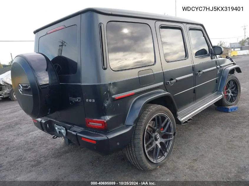 2019 Mercedes-Benz Amg G 63 4Matic VIN: WDCYC7HJ5KX319401 Lot: 40695889