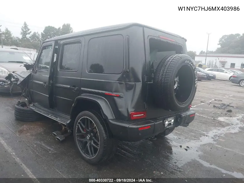 2021 Mercedes-Benz G 63 Amg VIN: W1NYC7HJ6MX403986 Lot: 40330722