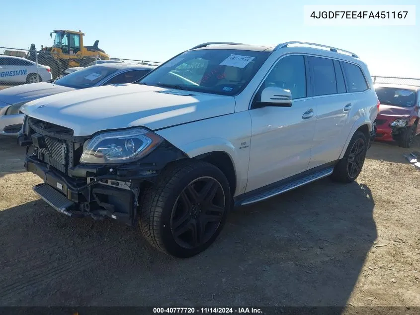 2015 Mercedes-Benz Gl 63 Amg 4Matic VIN: 4JGDF7EE4FA451167 Lot: 40777720