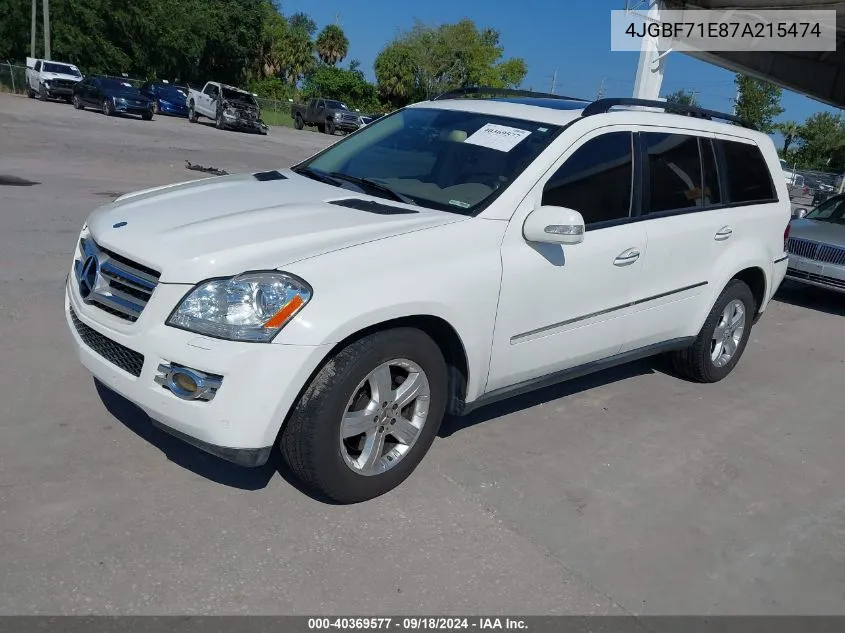 2007 Mercedes-Benz Gl 450 4Matic VIN: 4JGBF71E87A215474 Lot: 40369577