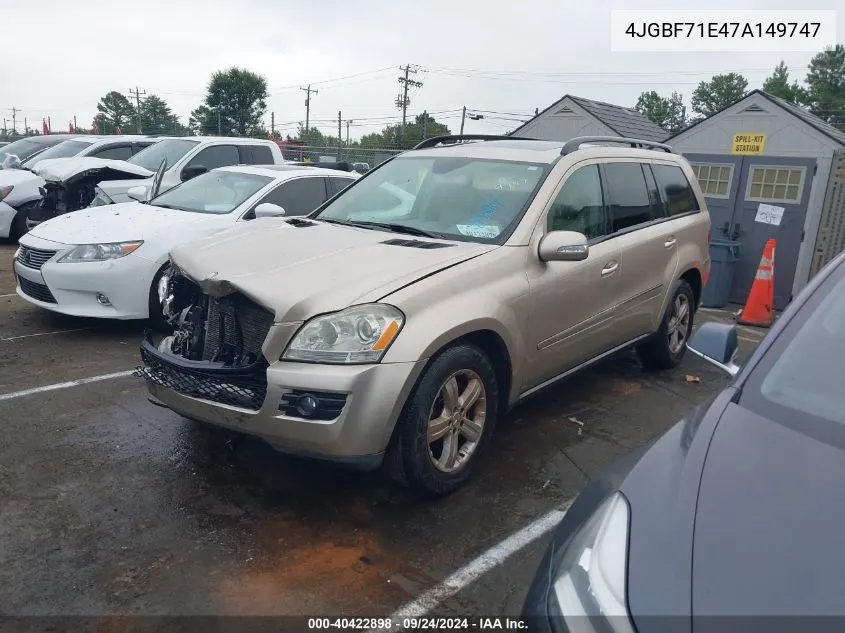 2007 Mercedes-Benz Gl 450 4Matic VIN: 4JGBF71E47A149747 Lot: 40422898