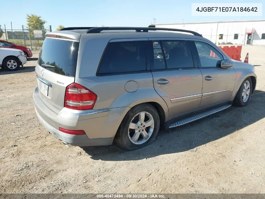 2007 Mercedes-Benz Gl 450 4Matic VIN: 4JGBF71E07A184642 Lot: 40473494