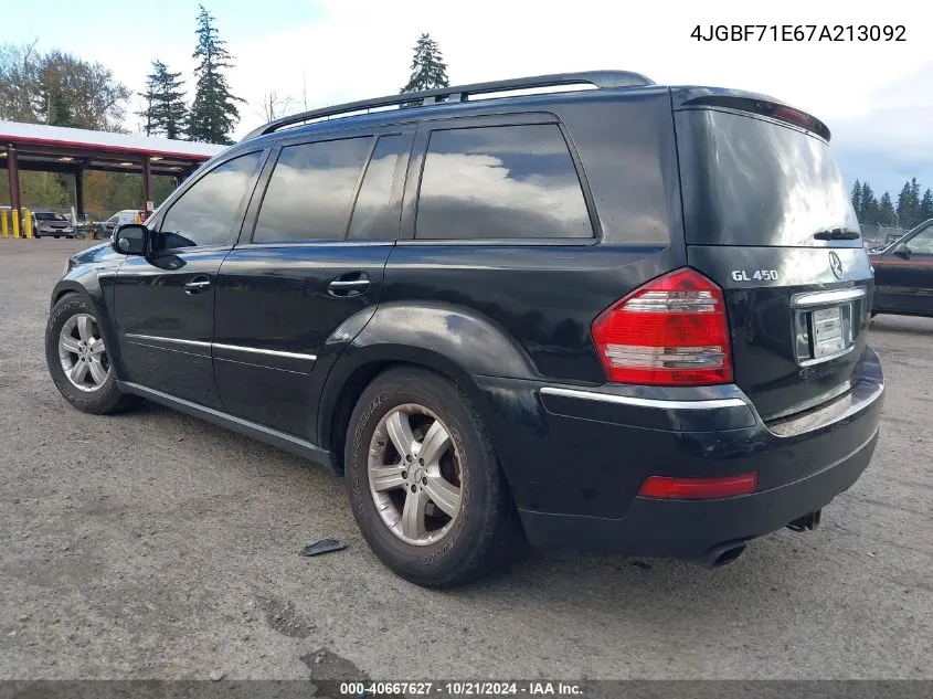 2007 Mercedes-Benz Gl 450 4Matic VIN: 4JGBF71E67A213092 Lot: 40667627