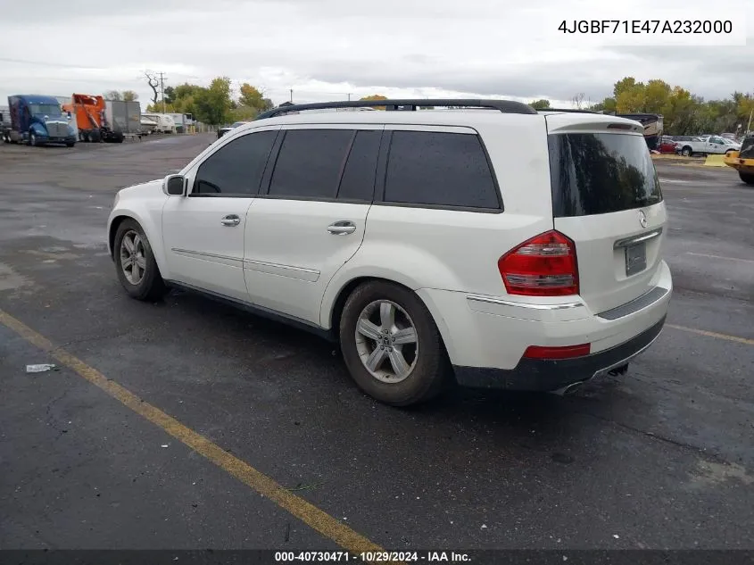 2007 Mercedes-Benz Gl 450 4Matic VIN: 4JGBF71E47A232000 Lot: 40730471