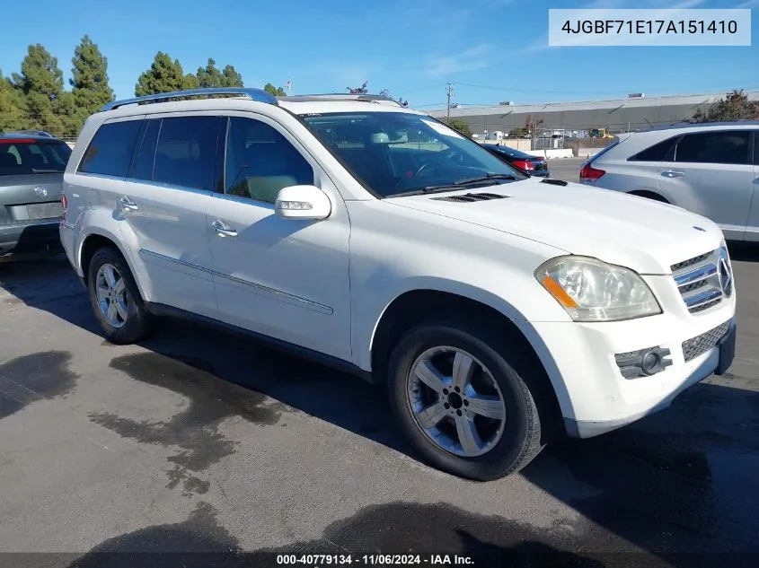 2007 Mercedes-Benz Gl 450 4Matic VIN: 4JGBF71E17A151410 Lot: 40779134