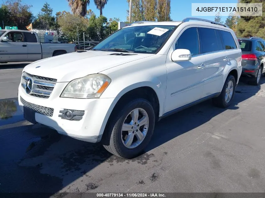 2007 Mercedes-Benz Gl 450 4Matic VIN: 4JGBF71E17A151410 Lot: 40779134