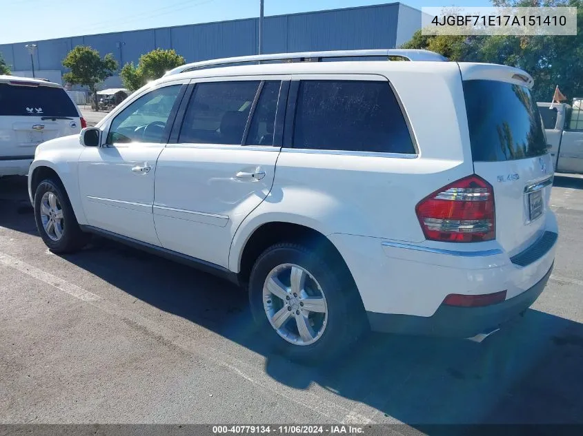 2007 Mercedes-Benz Gl 450 4Matic VIN: 4JGBF71E17A151410 Lot: 40779134