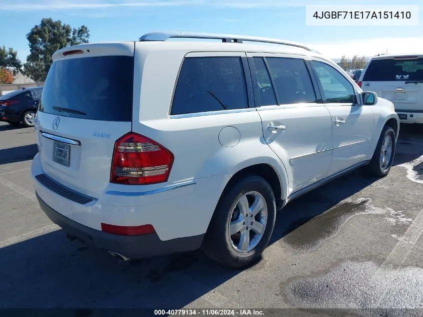 2007 Mercedes-Benz Gl 450 4Matic VIN: 4JGBF71E17A151410 Lot: 40779134