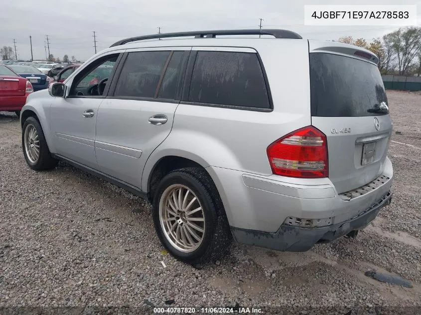 4JGBF71E97A278583 2007 Mercedes-Benz Gl 450 4Matic