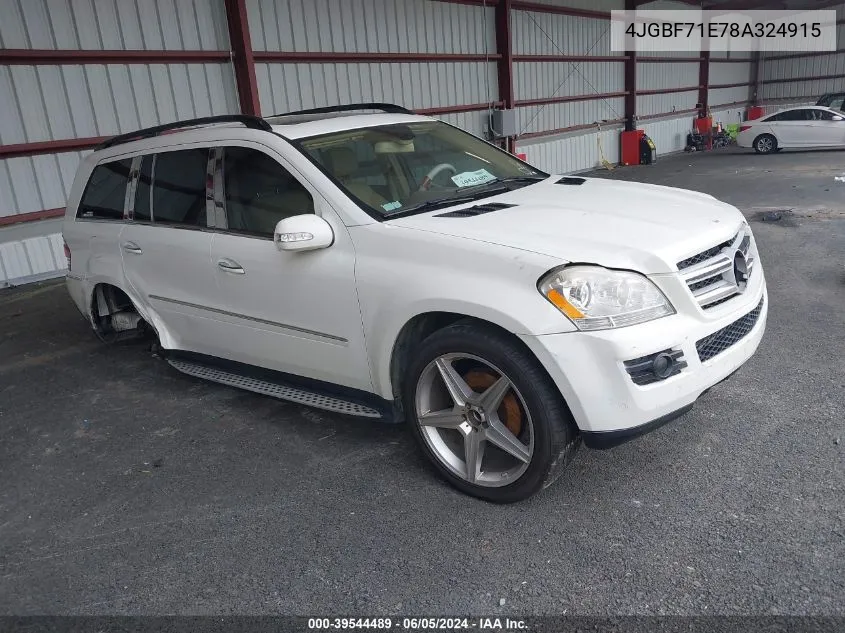 2008 Mercedes-Benz Gl 450 4Matic VIN: 4JGBF71E78A324915 Lot: 39544489