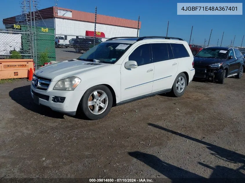 2008 Mercedes-Benz Gl 450 4Matic VIN: 4JGBF71E48A367401 Lot: 39814850