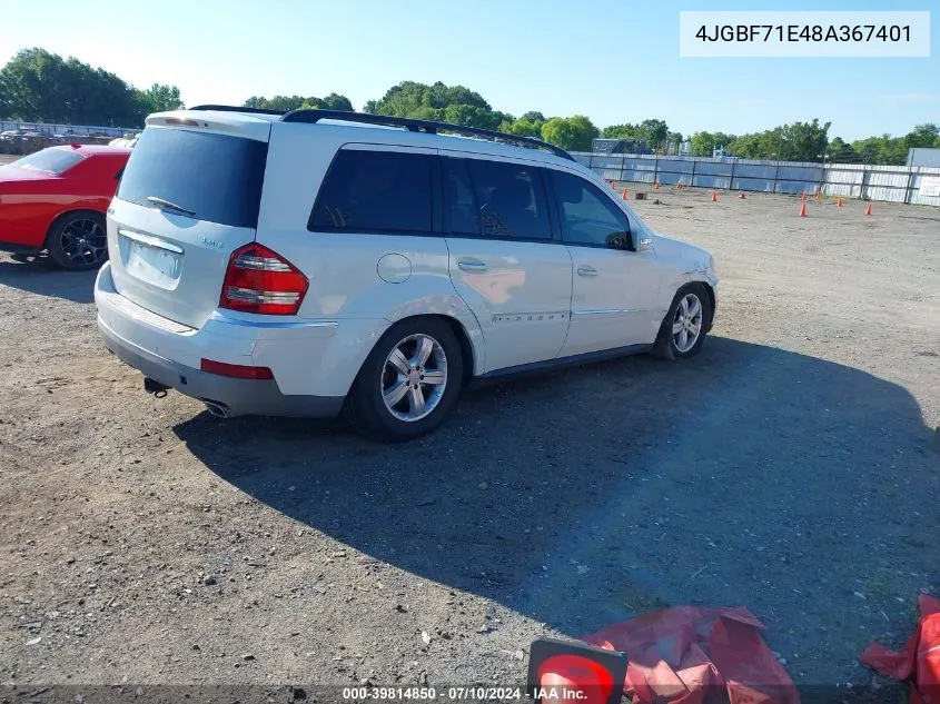 2008 Mercedes-Benz Gl 450 4Matic VIN: 4JGBF71E48A367401 Lot: 39814850