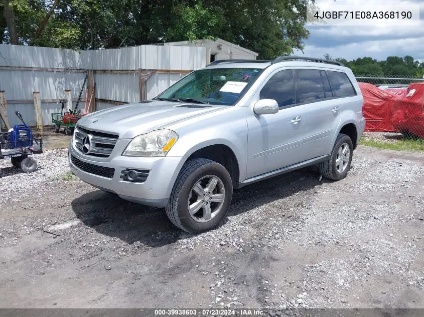 2008 Mercedes-Benz Gl 450 4Matic VIN: 4JGBF71E08A368190 Lot: 39938603