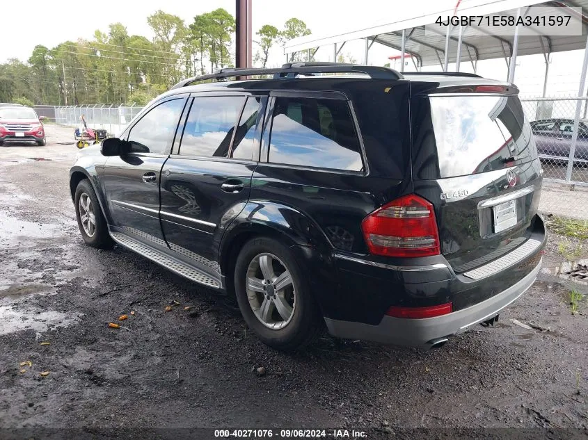 2008 Mercedes-Benz Gl 450 4Matic VIN: 4JGBF71E58A341597 Lot: 40271076