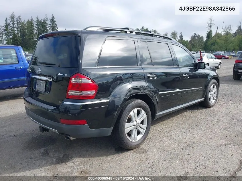 2008 Mercedes-Benz Gl 320 Cdi 4Matic VIN: 4JGBF22E98A342866 Lot: 40306945