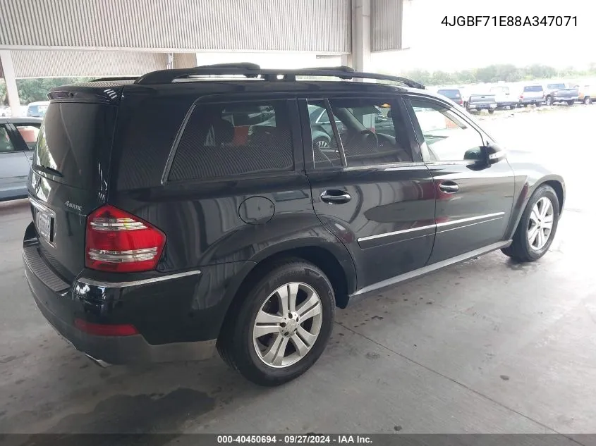 2008 Mercedes-Benz Gl 450 4Matic VIN: 4JGBF71E88A347071 Lot: 40450694