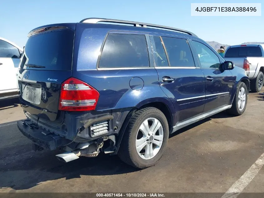 2008 Mercedes-Benz Gl 450 4Matic VIN: 4JGBF71E38A388496 Lot: 40571454