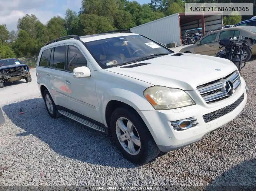 2008 Mercedes-Benz Gl 450 4Matic VIN: 4JGBF71E68A363365 Lot: 40600443