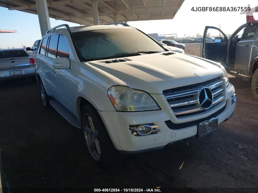 2008 Mercedes-Benz Gl 550 4Matic VIN: 4JGBF86E88A367559 Lot: 40612854