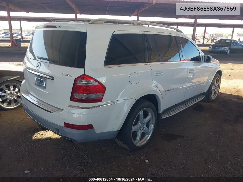 2008 Mercedes-Benz Gl 550 4Matic VIN: 4JGBF86E88A367559 Lot: 40612854