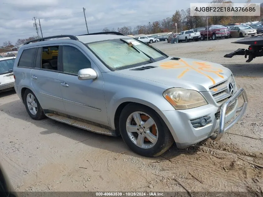 2008 Mercedes-Benz Gl 320 Cdi 4Matic VIN: 4JGBF22E18A376686 Lot: 40663539