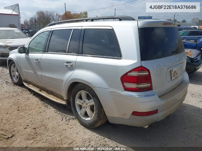 2008 Mercedes-Benz Gl 320 Cdi 4Matic VIN: 4JGBF22E18A376686 Lot: 40663539