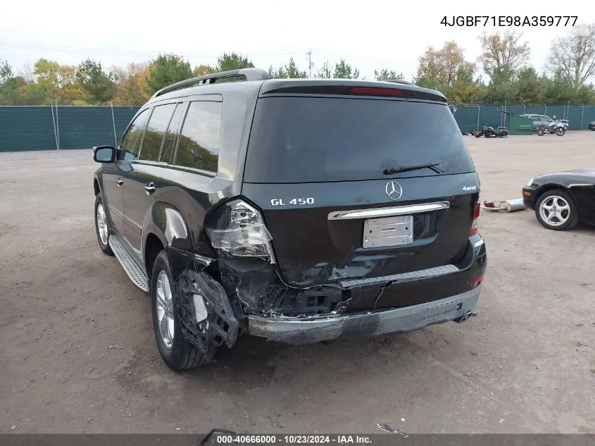 2008 Mercedes-Benz Gl 450 4Matic VIN: 4JGBF71E98A359777 Lot: 40666000