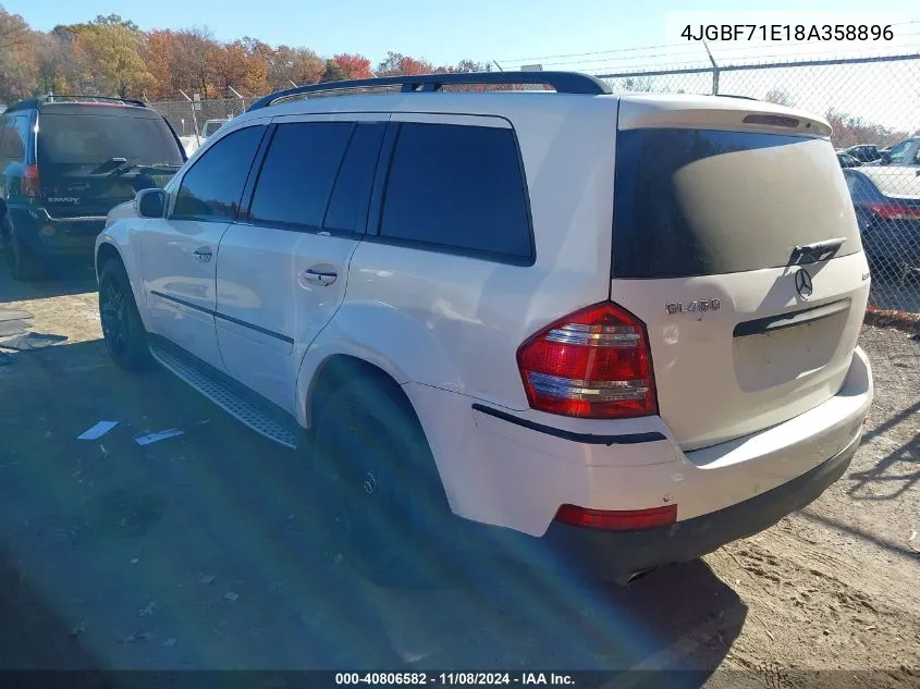 2008 Mercedes-Benz Gl 450 4Matic VIN: 4JGBF71E18A358896 Lot: 40806582