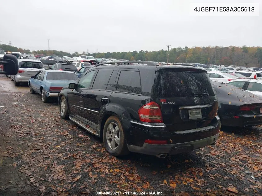 2008 Mercedes-Benz Gl 450 4Matic VIN: 4JGBF71E58A305618 Lot: 40829217