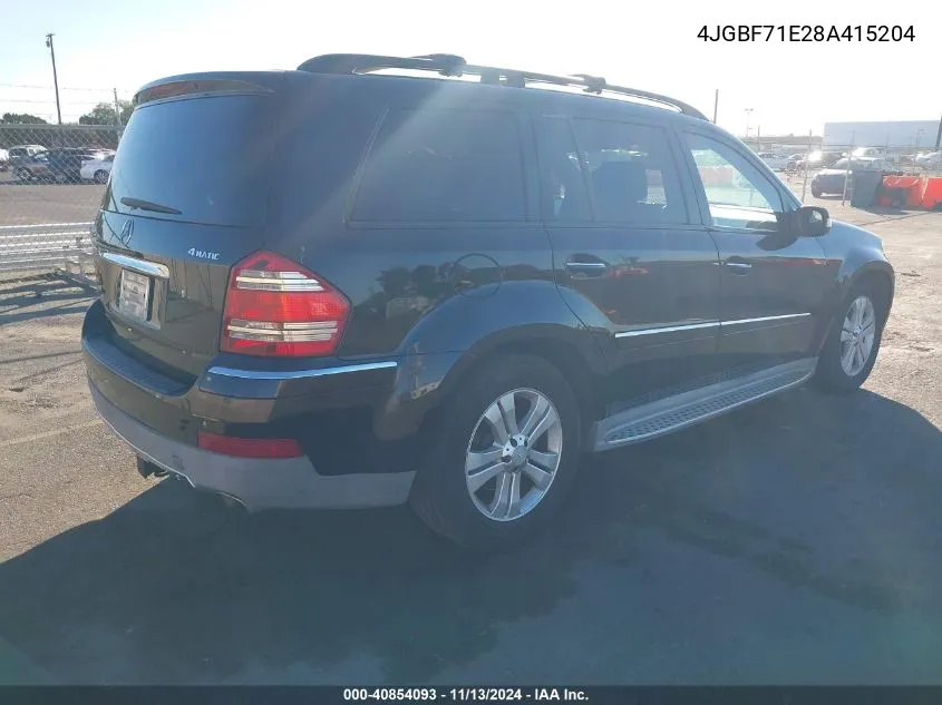 2008 Mercedes-Benz Gl 450 4Matic VIN: 4JGBF71E28A415204 Lot: 40854093