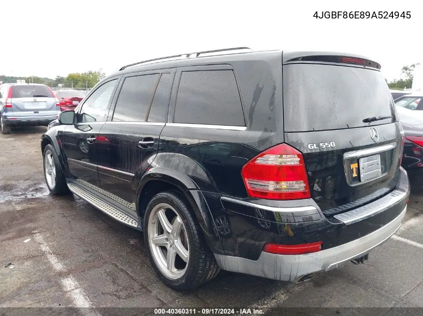 2009 Mercedes-Benz Gl 550 4Matic VIN: 4JGBF86E89A524945 Lot: 40360311