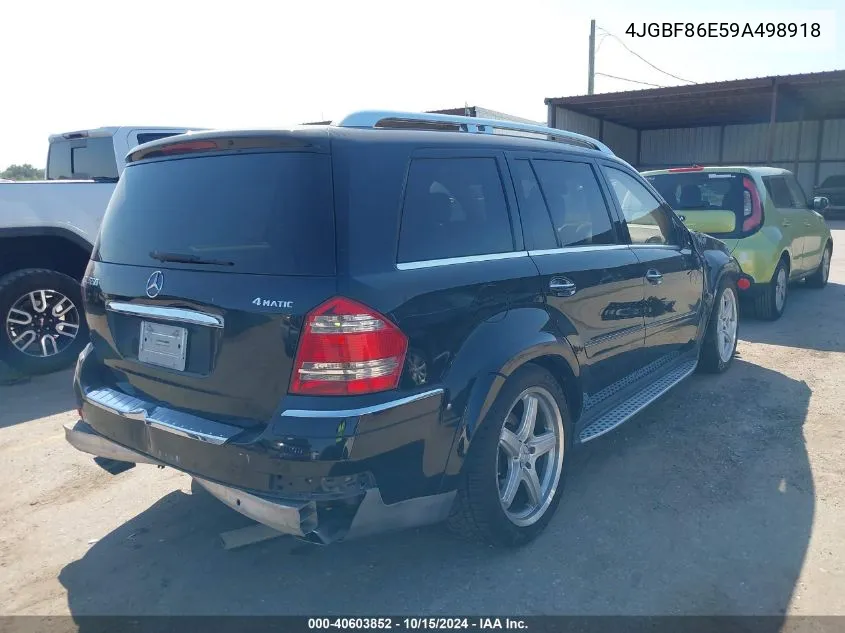 2009 Mercedes-Benz Gl 550 4Matic VIN: 4JGBF86E59A498918 Lot: 40603852