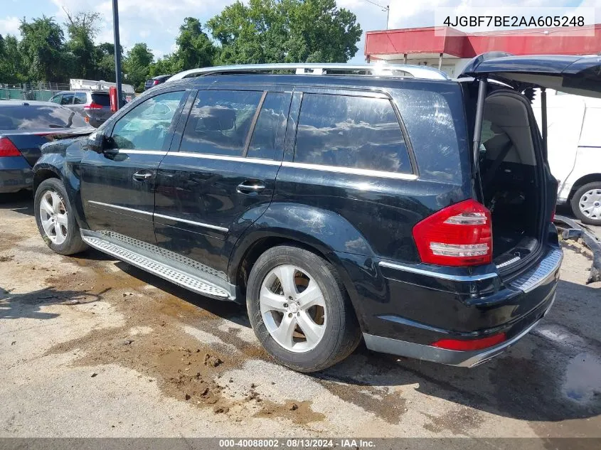 2010 Mercedes-Benz Gl 450 4Matic VIN: 4JGBF7BE2AA605248 Lot: 40088002