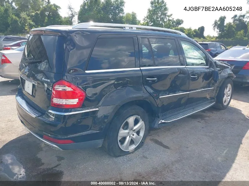 2010 Mercedes-Benz Gl 450 4Matic VIN: 4JGBF7BE2AA605248 Lot: 40088002