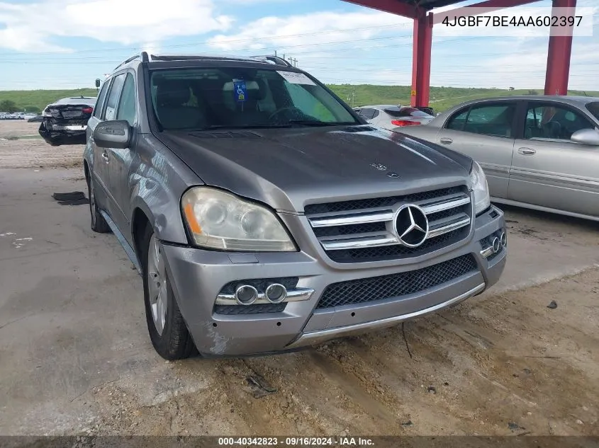 2010 Mercedes-Benz Gl 450 4Matic VIN: 4JGBF7BE4AA602397 Lot: 40342823